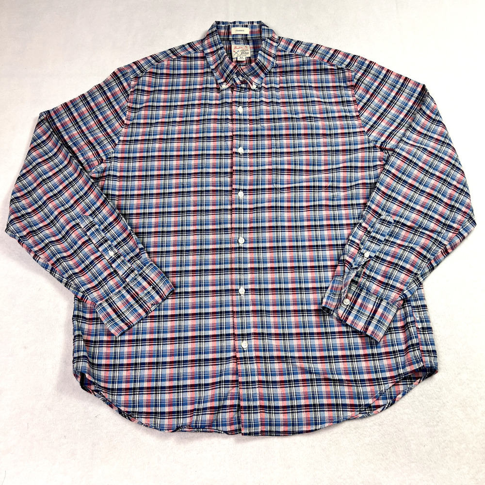 J.Crew Shirt Men's Size XL The Broken Oxford Organic Classic Button Down Plaid